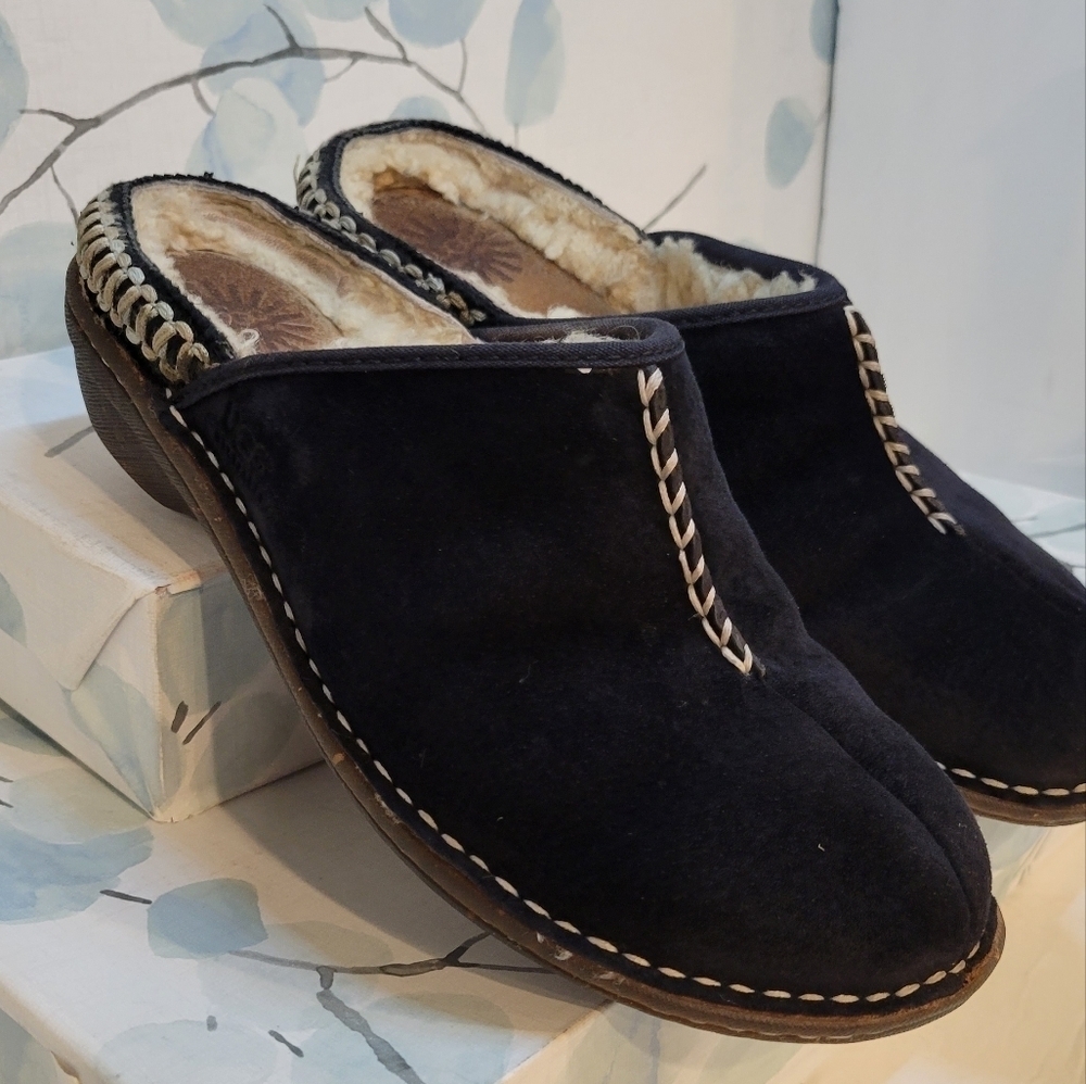 Ugg Kohala Black Suede Clogs/Slippers Women's Size 8